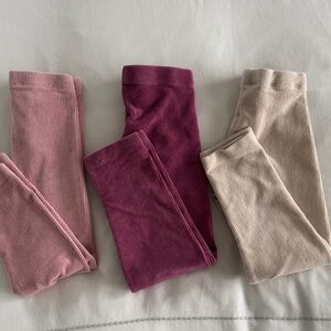 Sfera Kids' Cozy Leggings Set - Pink, Purple, and Cream